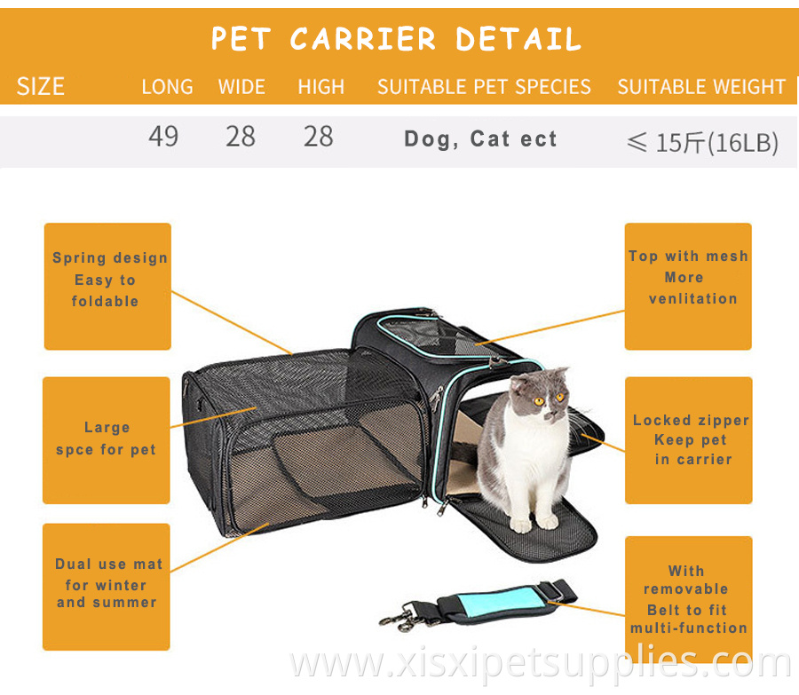 Portable Pet Travel Carrier Bag Traveling Locking Safety Zippers Pet Cage Bag Dogs or Cats folding fabric pet dog cat carrier